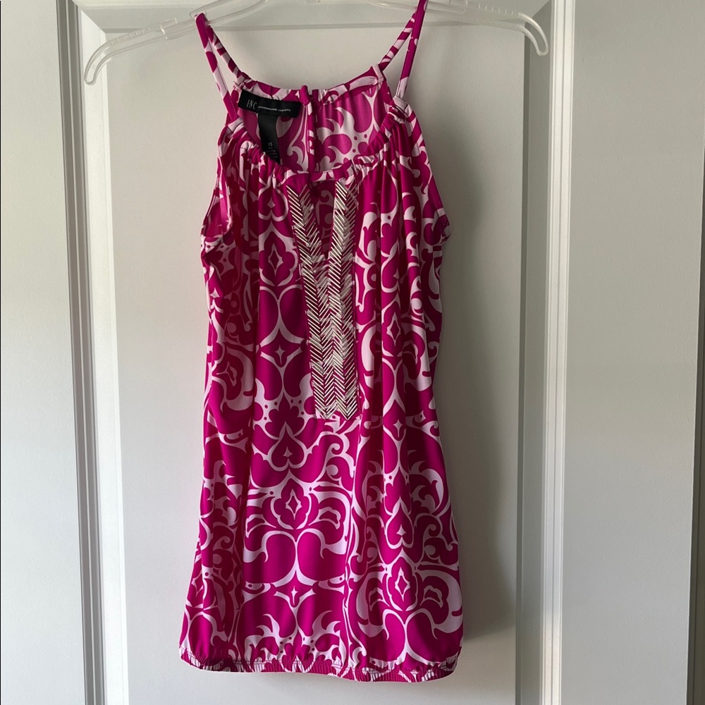 INC International Concepts Pink and White Blouse